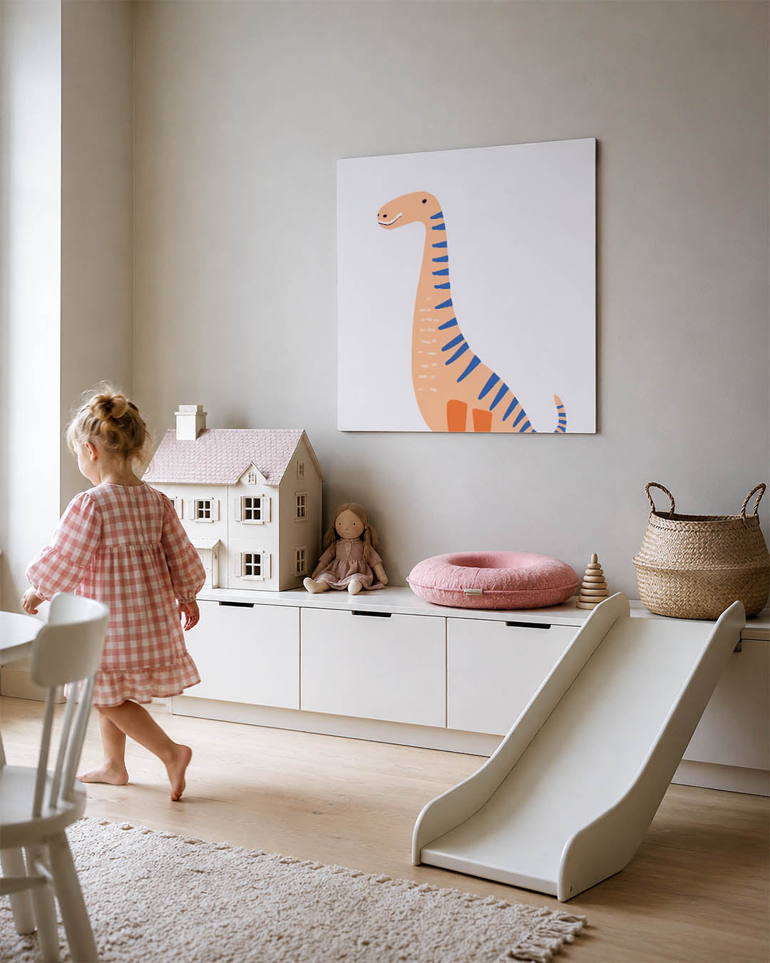 Speelse dinosaurus illustratie Kunstwerk
