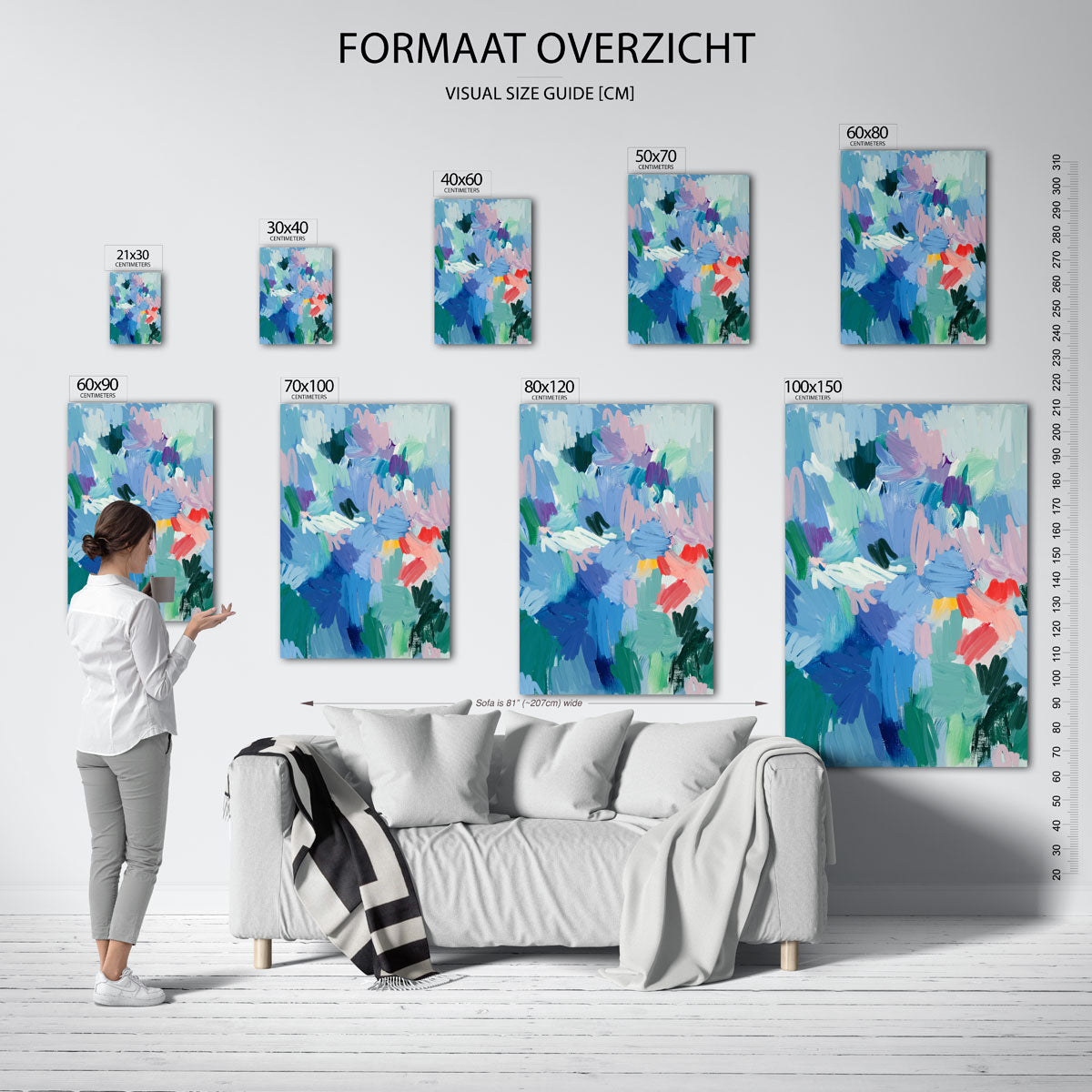 Abstracte penseelstreken Poster