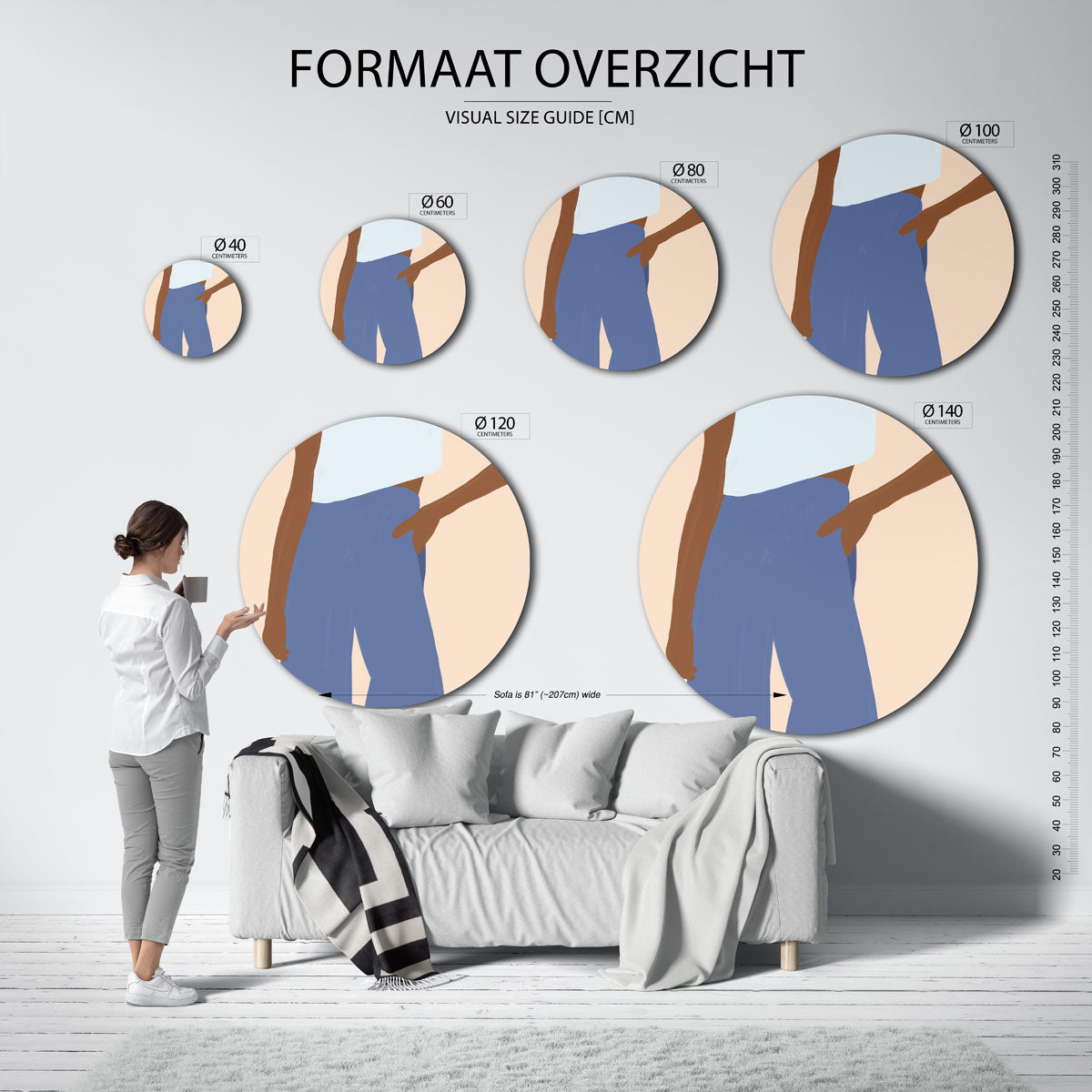 Stijlvolle figuur Muurcirkel