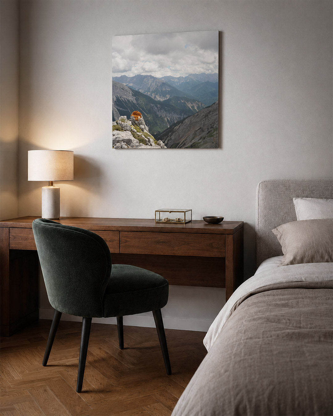 Berglandschap met wolken Kunstwerk