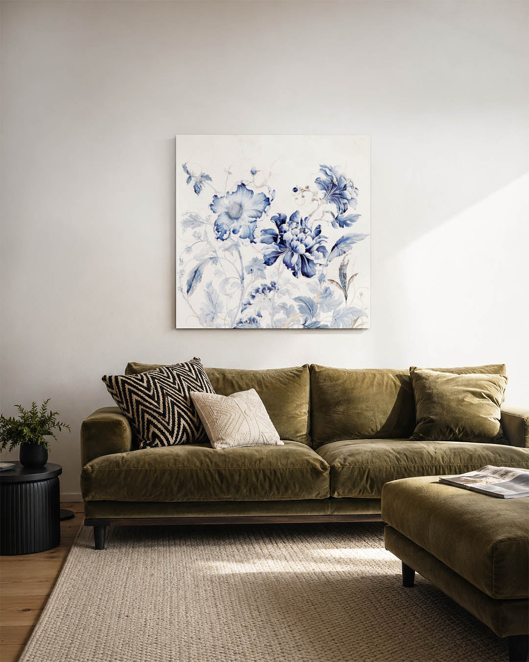 Blauwe bloemenpracht Kunstwerk