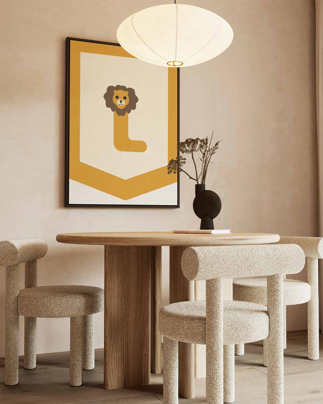 Leeuwen Letter L Poster Kunstwerk-canvas-dibond-plexiglas-wanddecoratie-WallArtistic