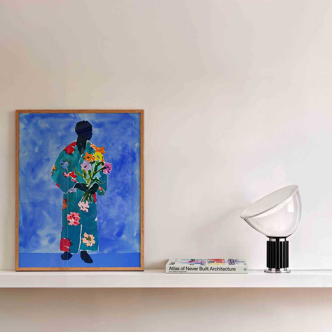 Figuur met bloemen Poster