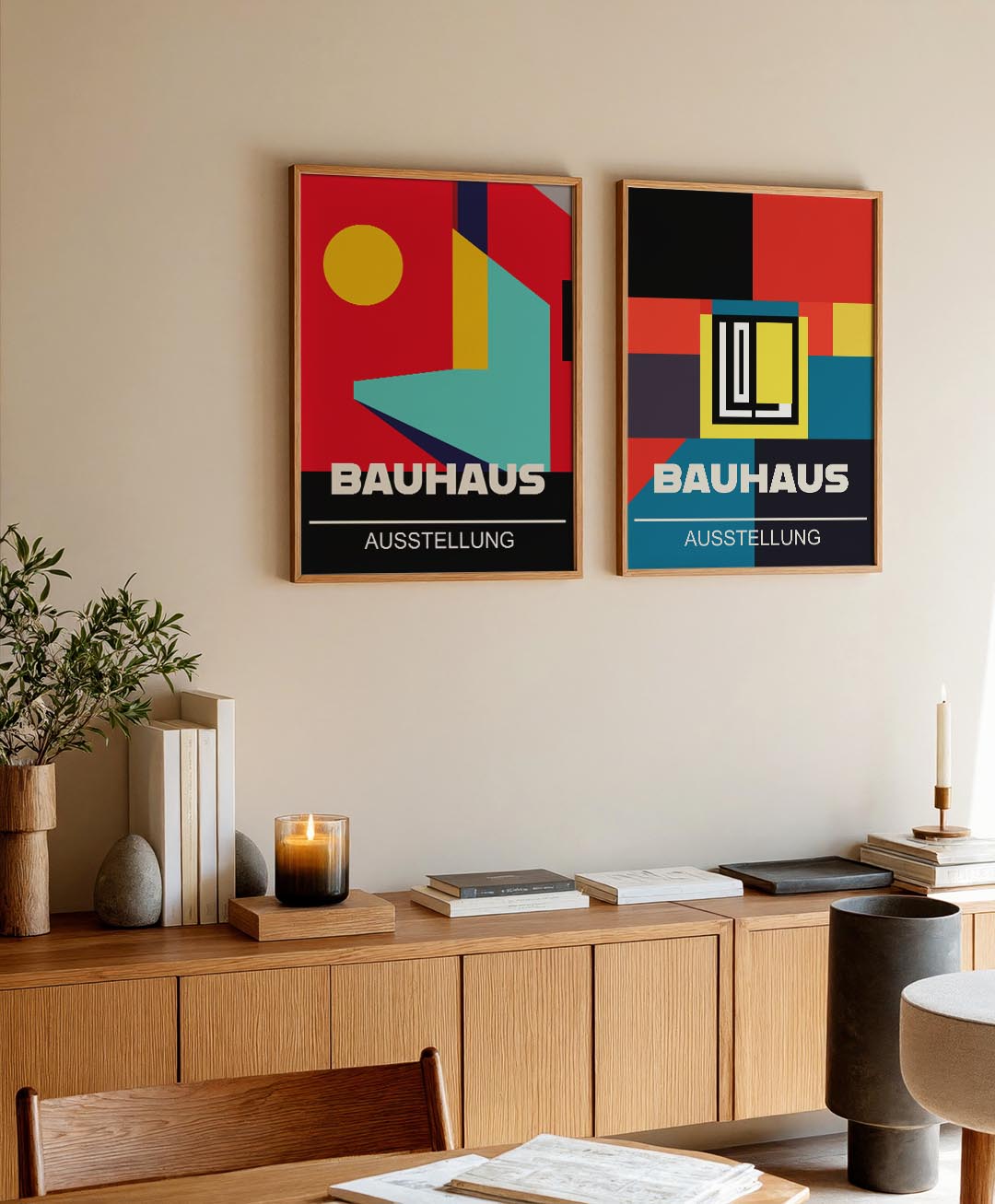 Kleurvlakken en lijnen Posterset