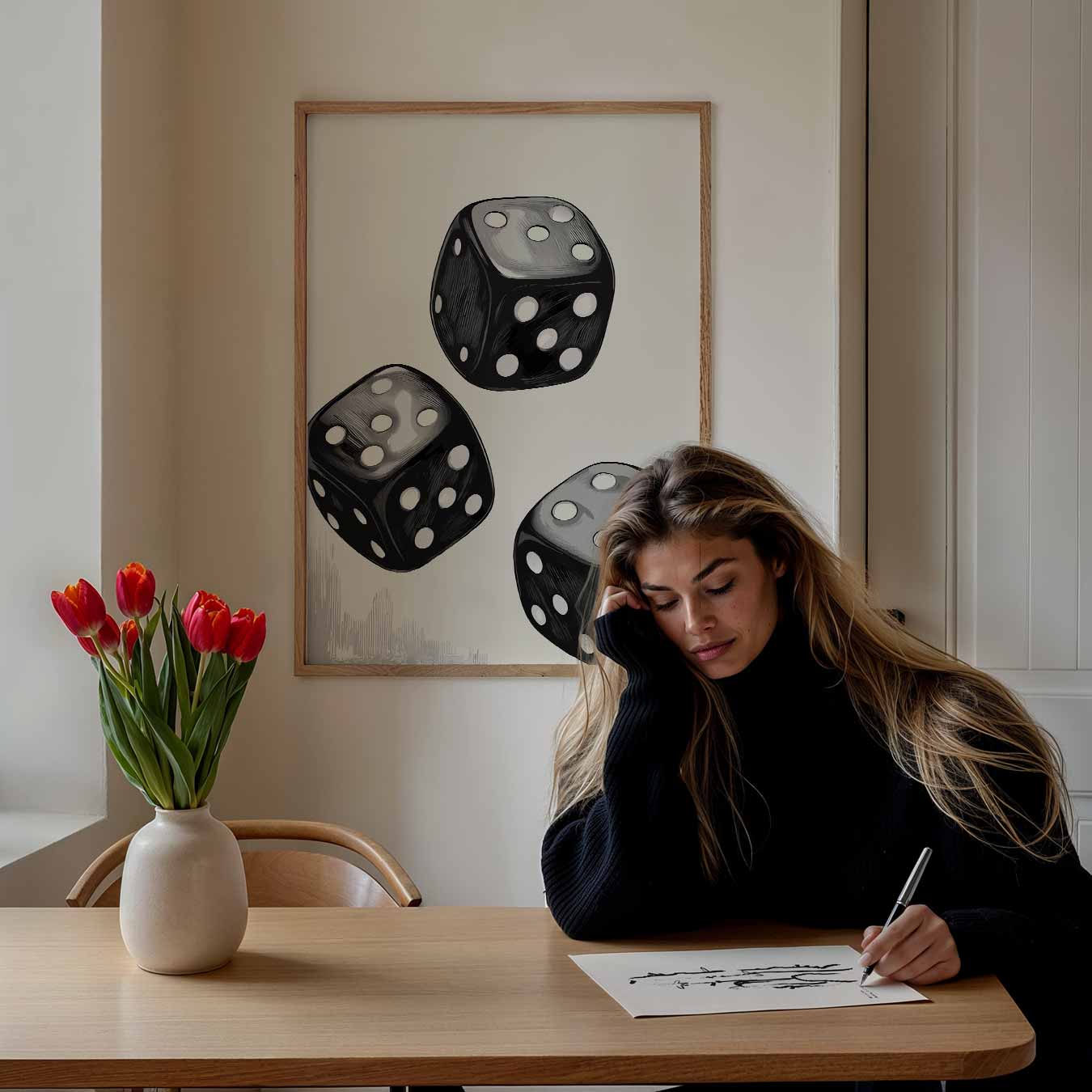 Stijlvolle Dobbelstenen Poster-WallArtistic