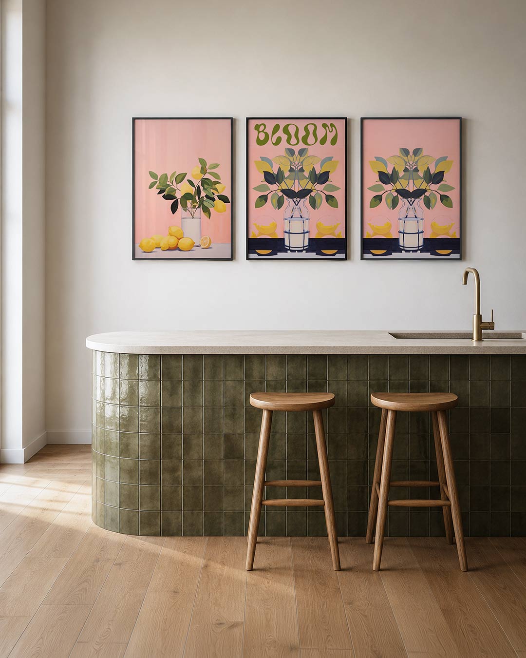 Citroen en bladeren Posterset