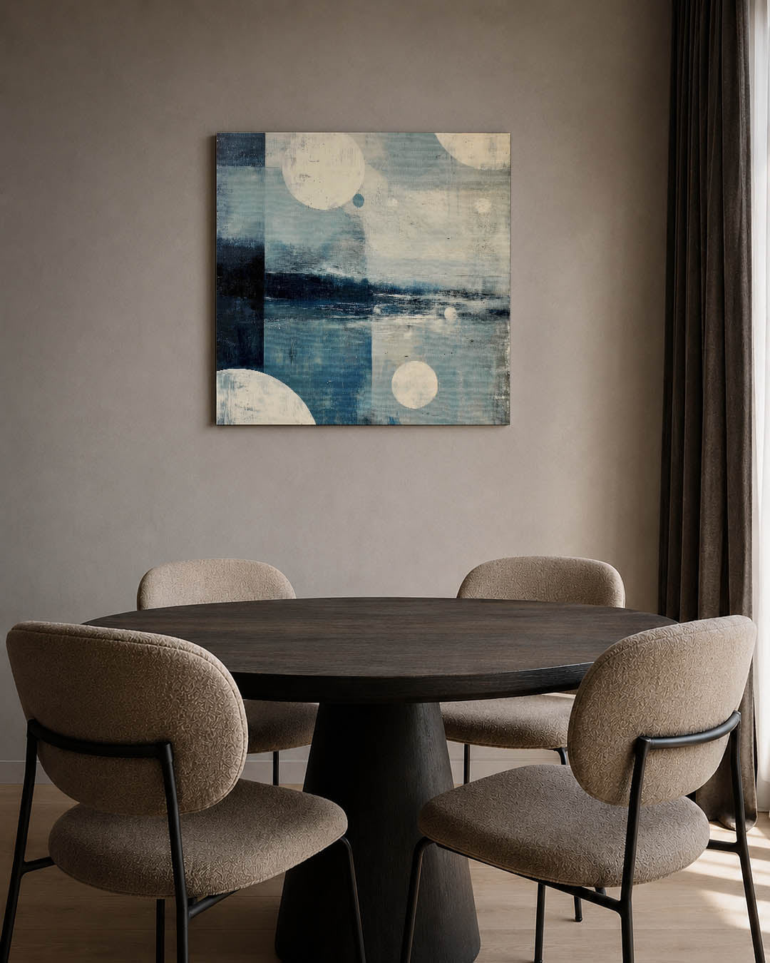 Geometrische vormen in blauw Kunstwerk