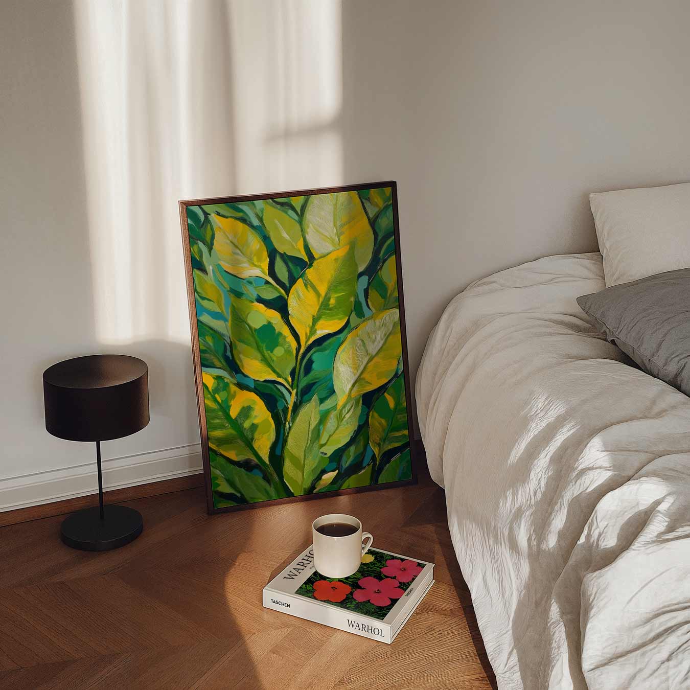Groene Blaadjes Kunstposter-WallArtistic