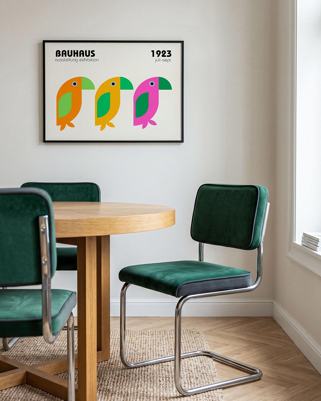Vogels en kleurvlakken Poster