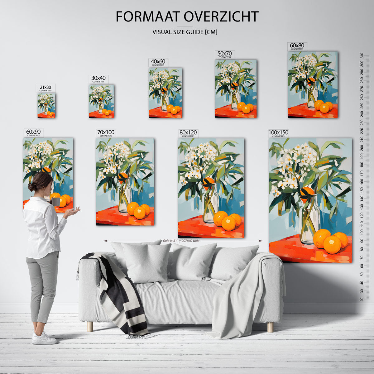 Bloemen en sinaasappels Poster