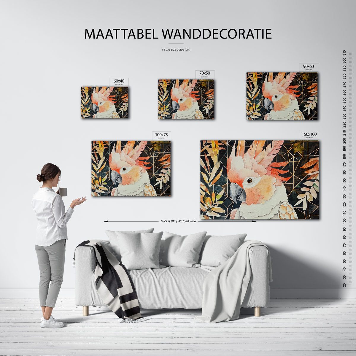 Vogels en geometrie Kunstwerk