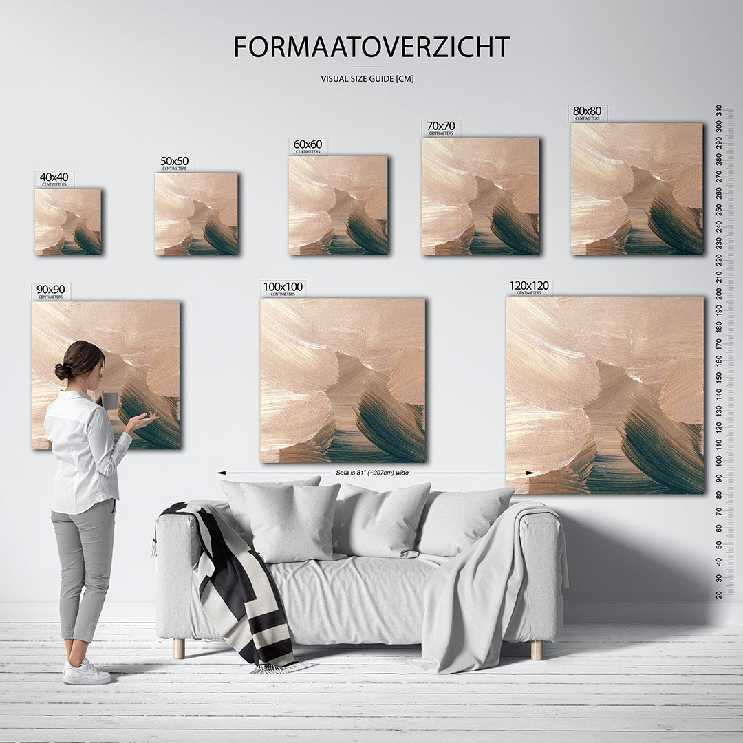Organische borstelstreken Kunstwerk