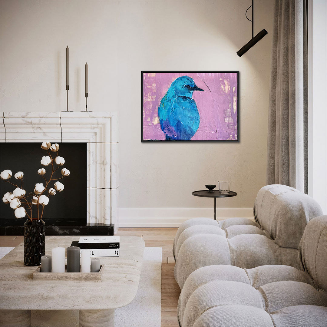 Vogelsilhouet op kleur Kunstwerk