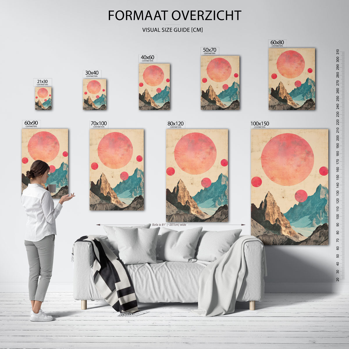 Bergen en cirkels Poster