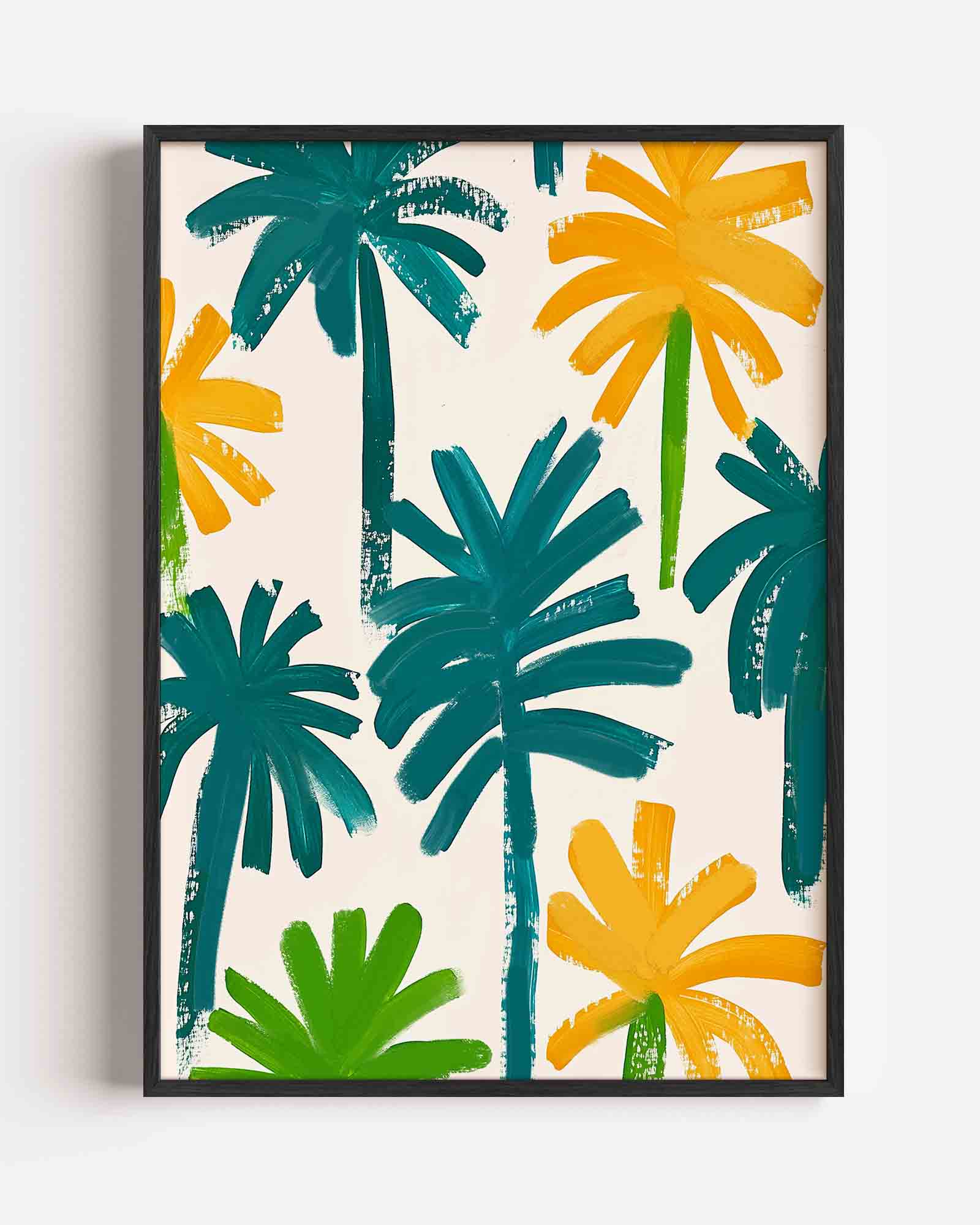 Palmbladeren en bloemen Poster