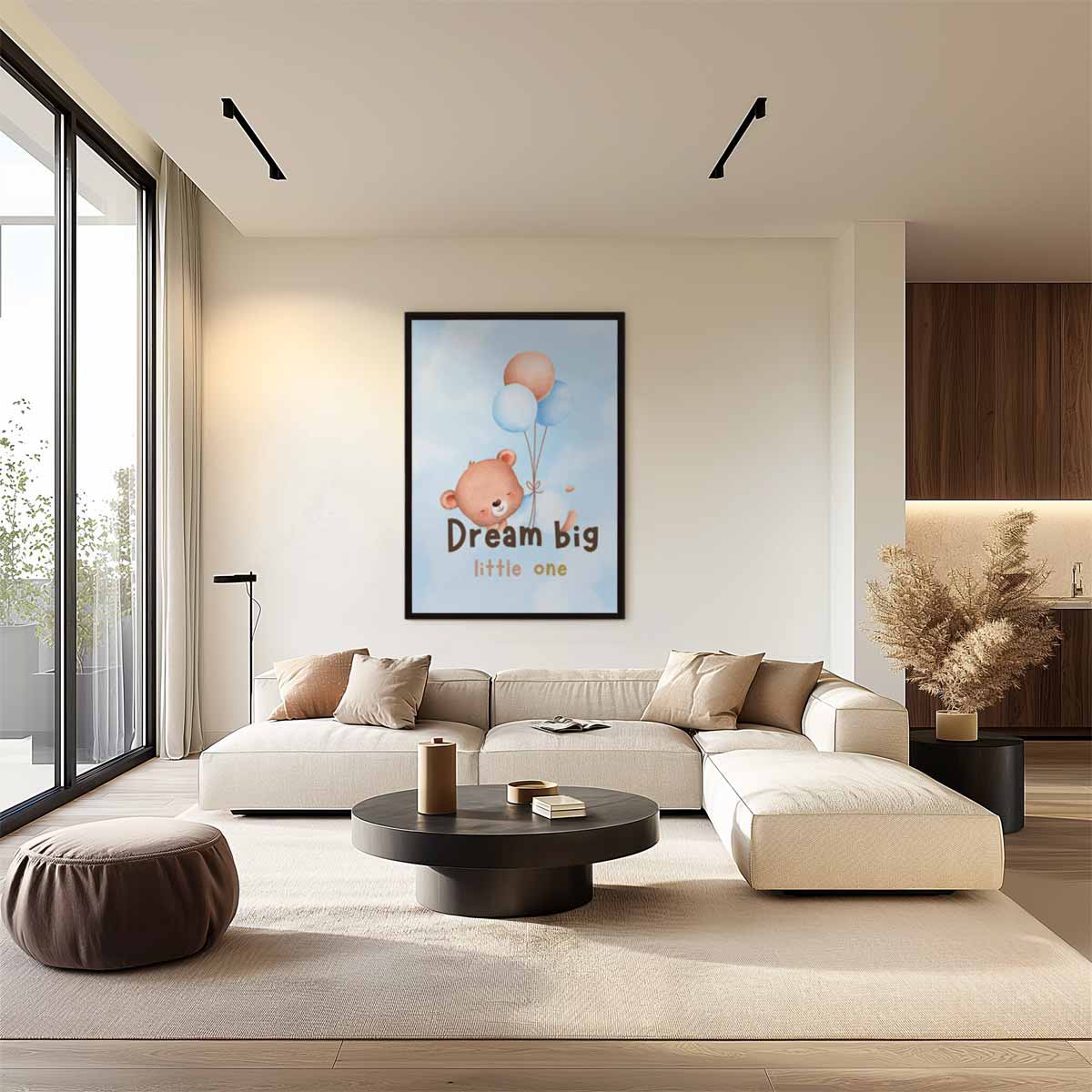 Dromen Met Hartenwens Beer Kunstwerk-canvas-dibond-plexiglas-wanddecoratie-WallArtistic