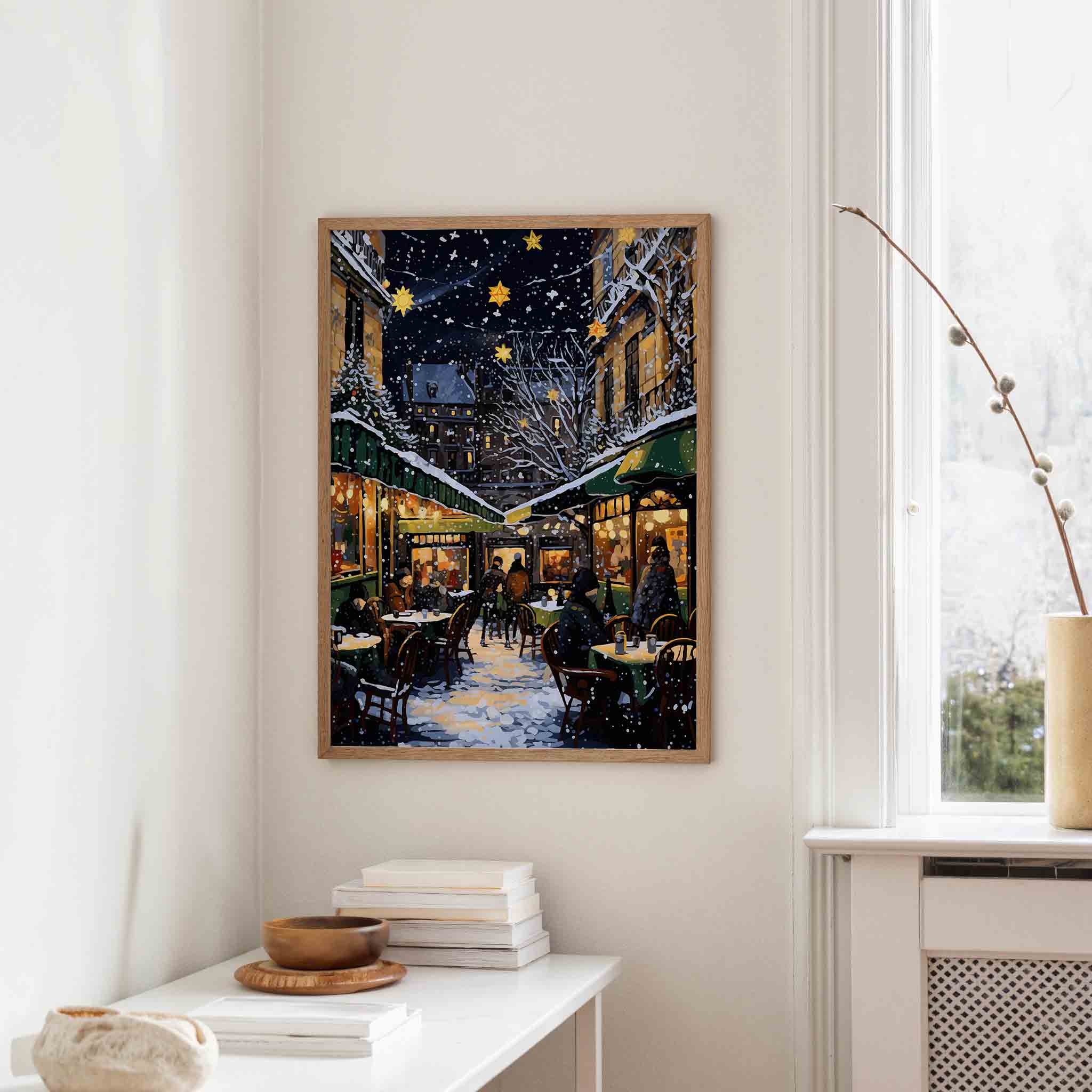 Winteravond terras Poster