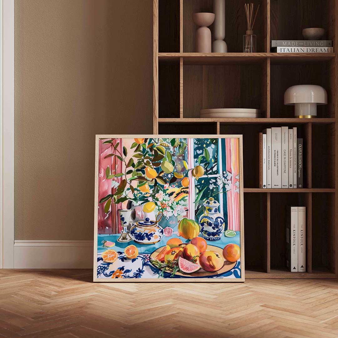 Fruit en servies Poster