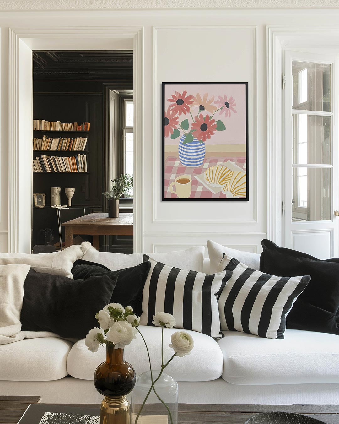 Bloemen en gebak Kunstwerk
