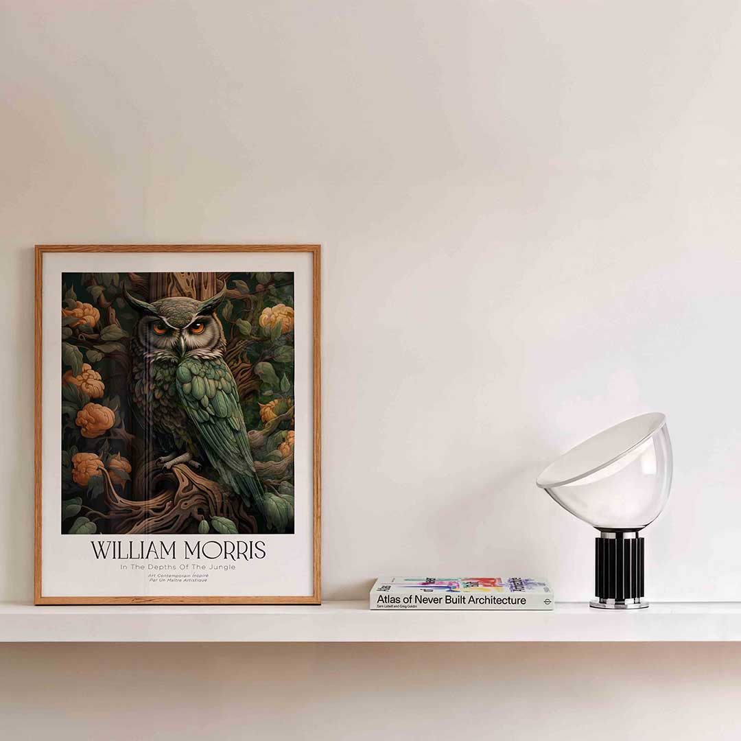 Uil en bloemen Poster