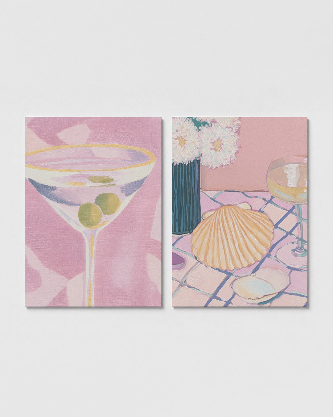 Roze cocktailglas Posterset