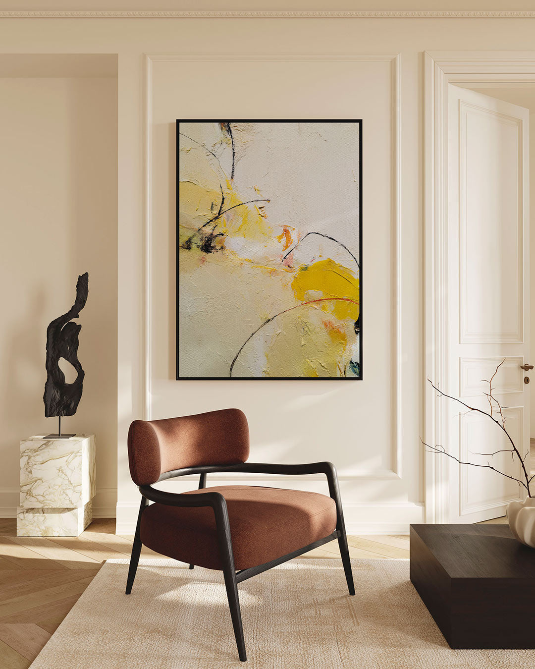 Dynamische lijnen en vormen Kunstwerk