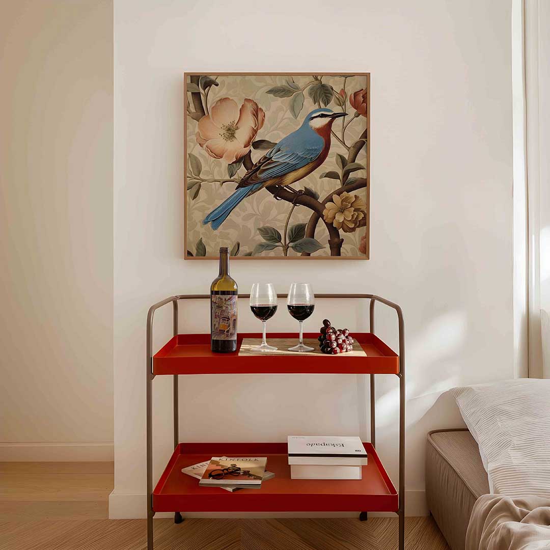 Vogel en bloemen Poster