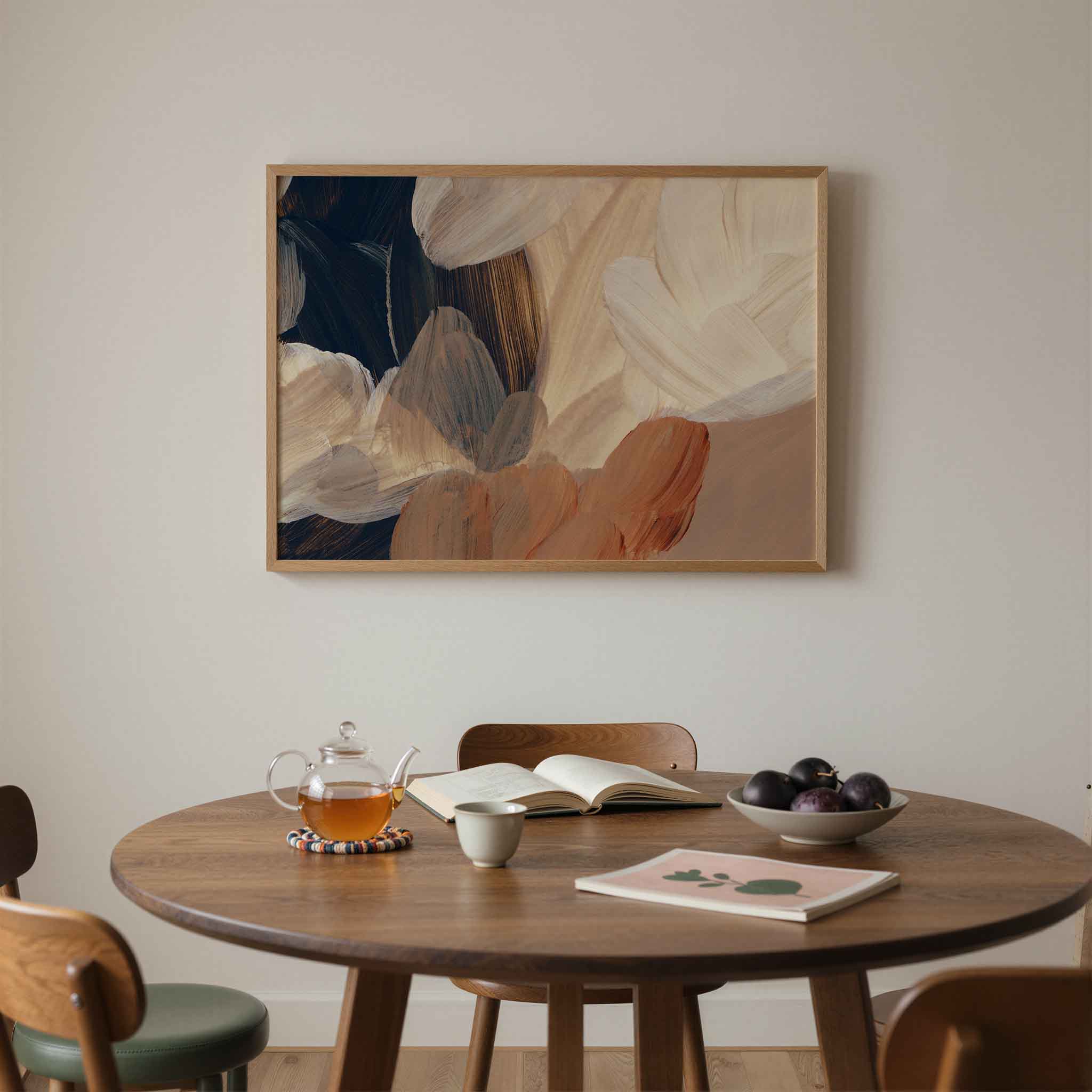 Abstracte penseelstreken Poster