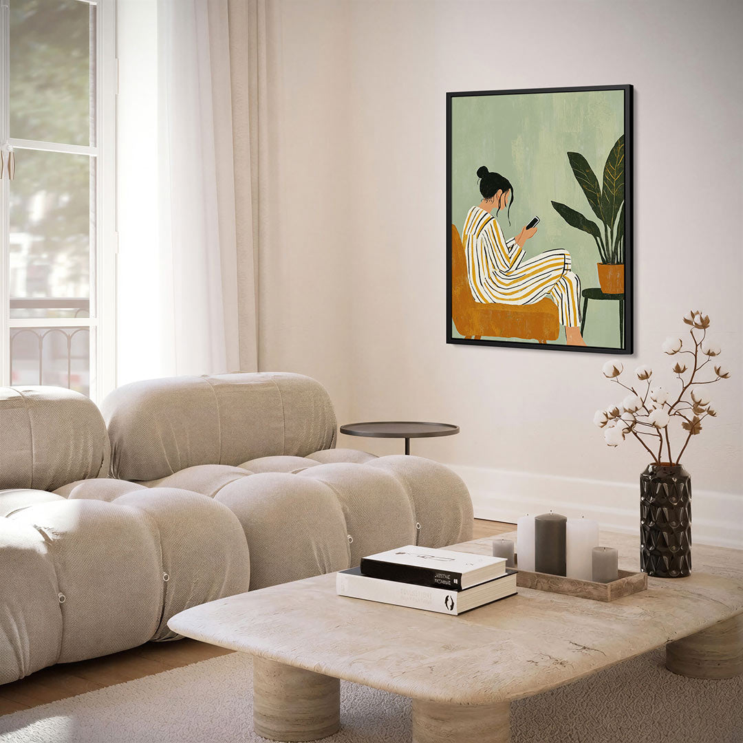 Rustige huiselijke scene Kunstwerk