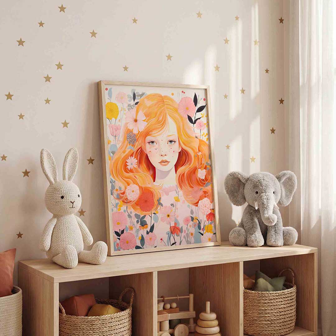 Meisje met bloemen Poster