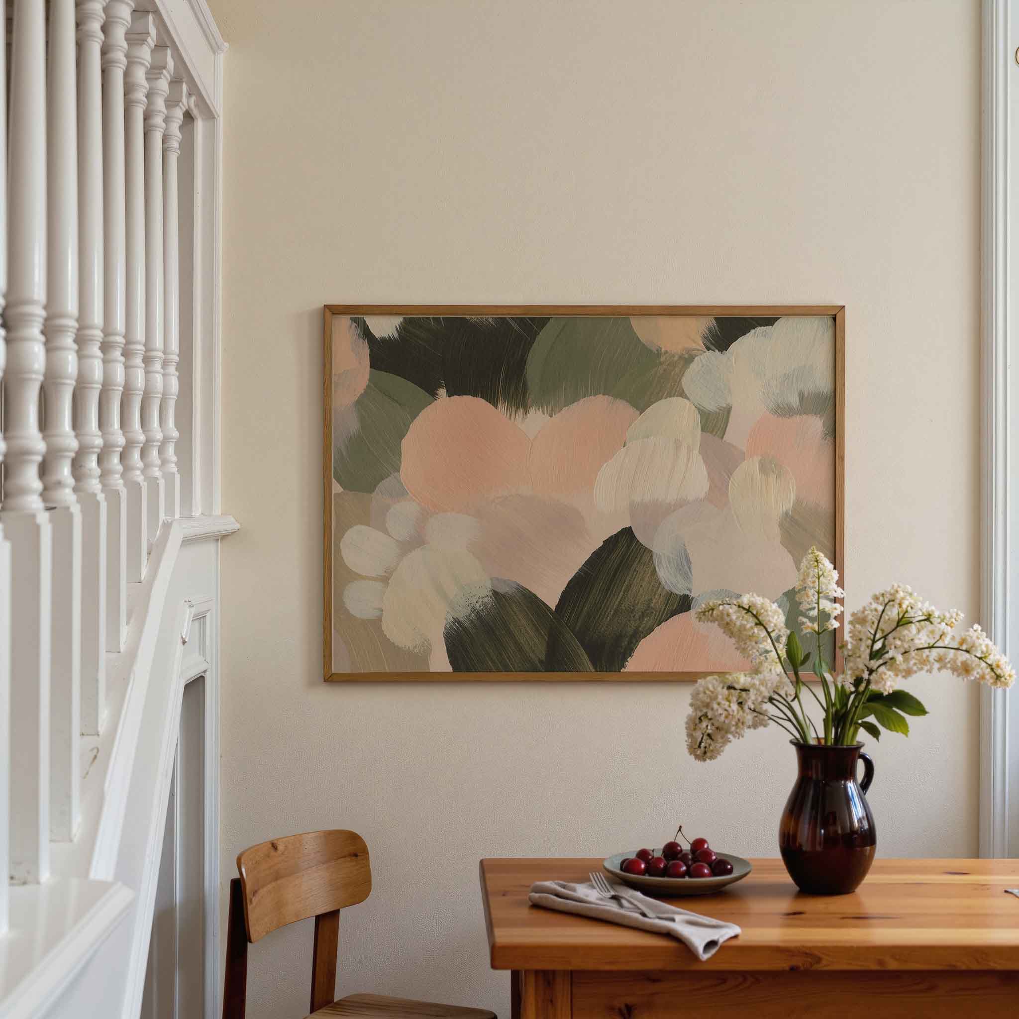 Abstracte penseelstreken Poster