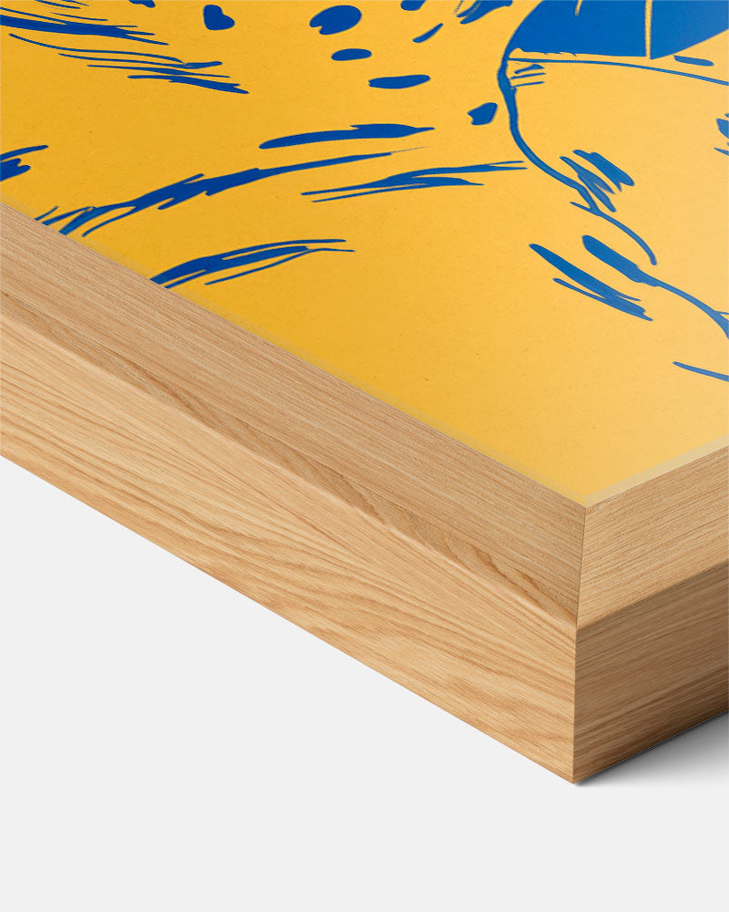 Sierlijke Jachtluipaarden in Blauw Poster-WallArtistic