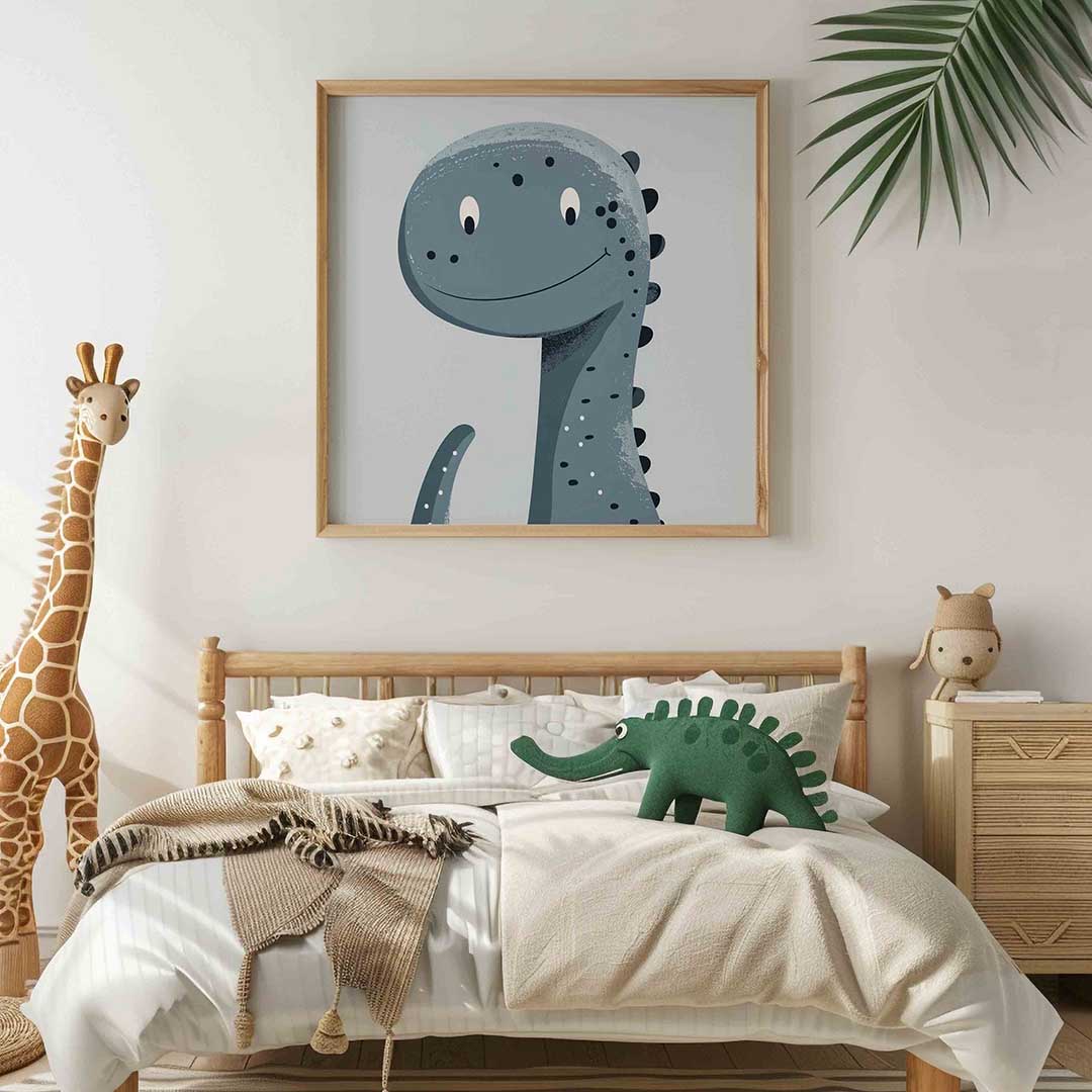 Blauwe dinosaurus Poster