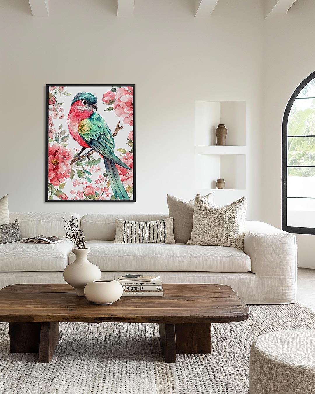Vogels en bloemen Kunstwerk