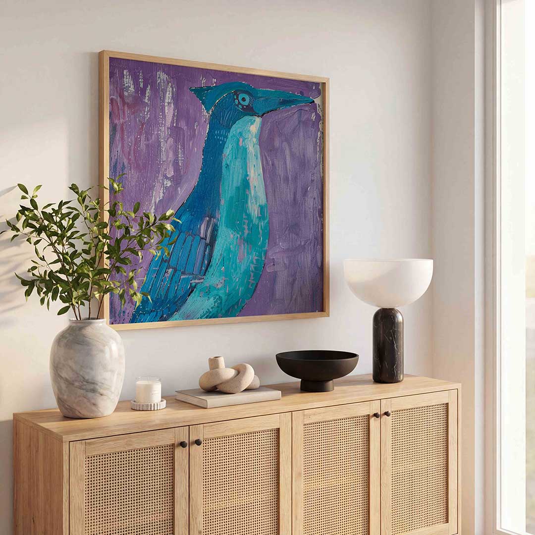 Blauwe vogel Poster