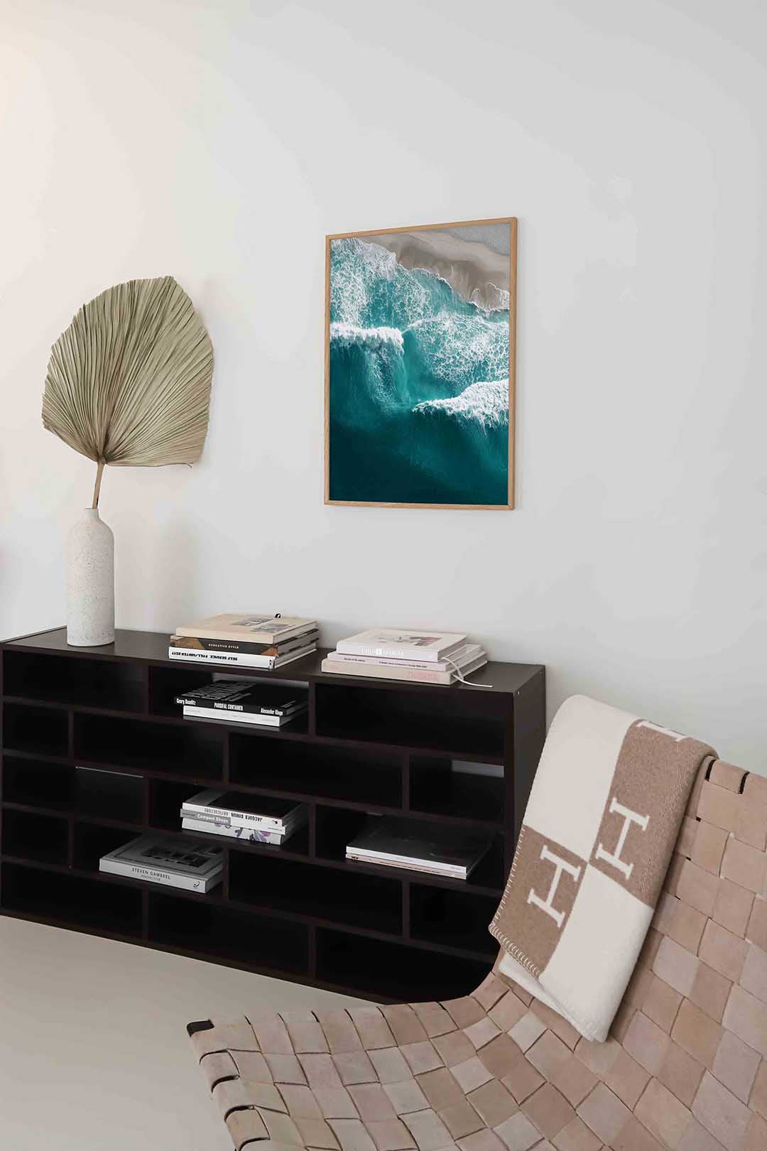 Golven en strand Poster