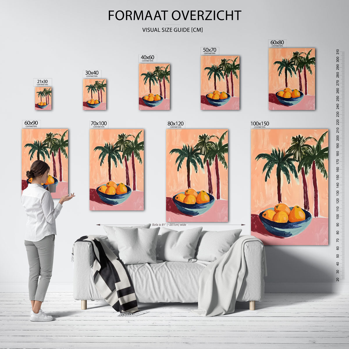 Palmbomen en fruit Poster