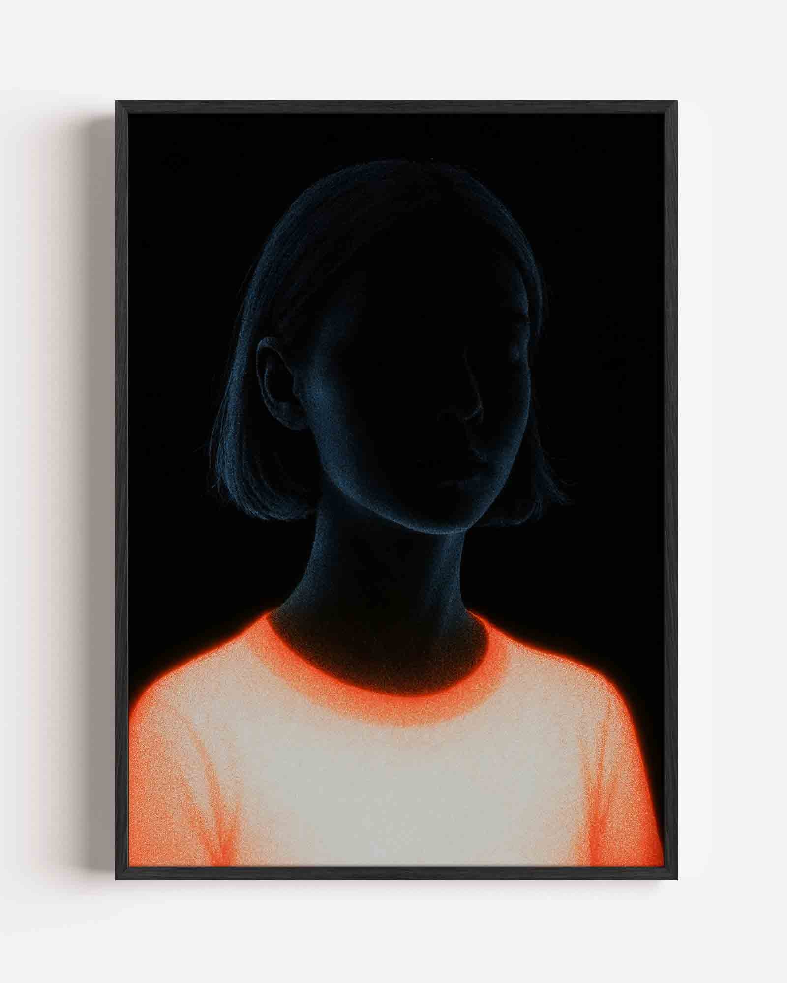 Portret met lichtgevende elementen Poster