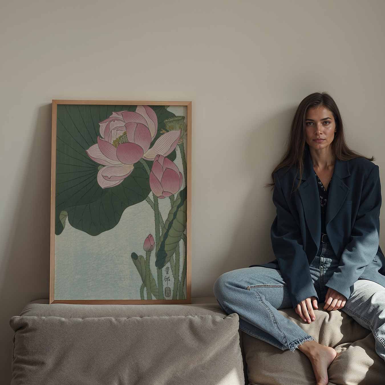 Elegante Lotus Kunstprint Poster-WallArtistic