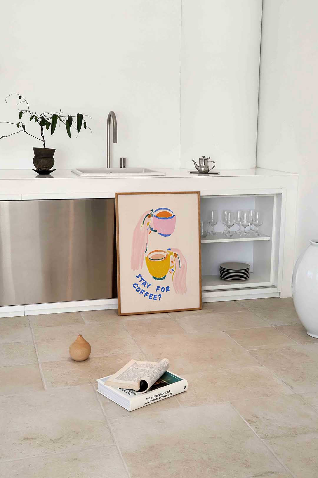 Kleurrijke koffiekopjes Poster