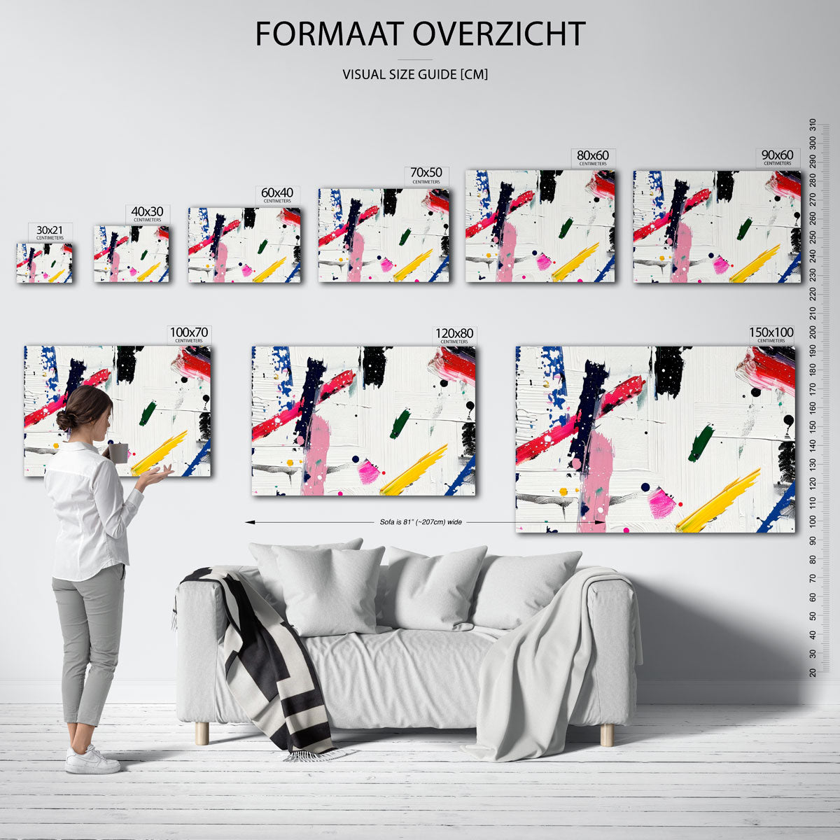 Abstracte penseelstreken Poster