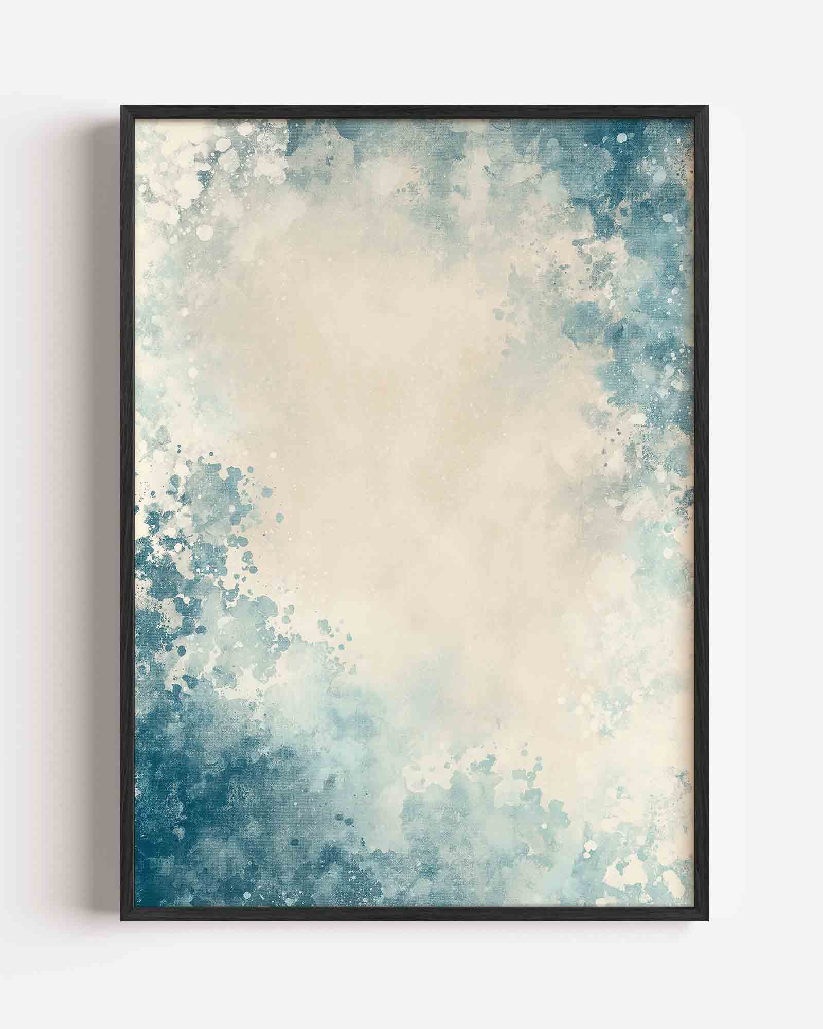 Abstracte blauwe spatten Poster