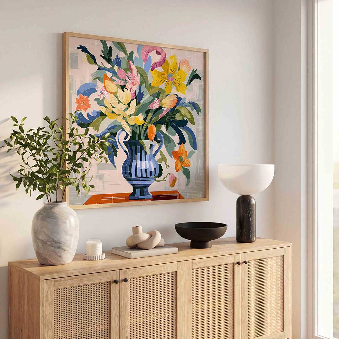 Bloemen in vaas Poster