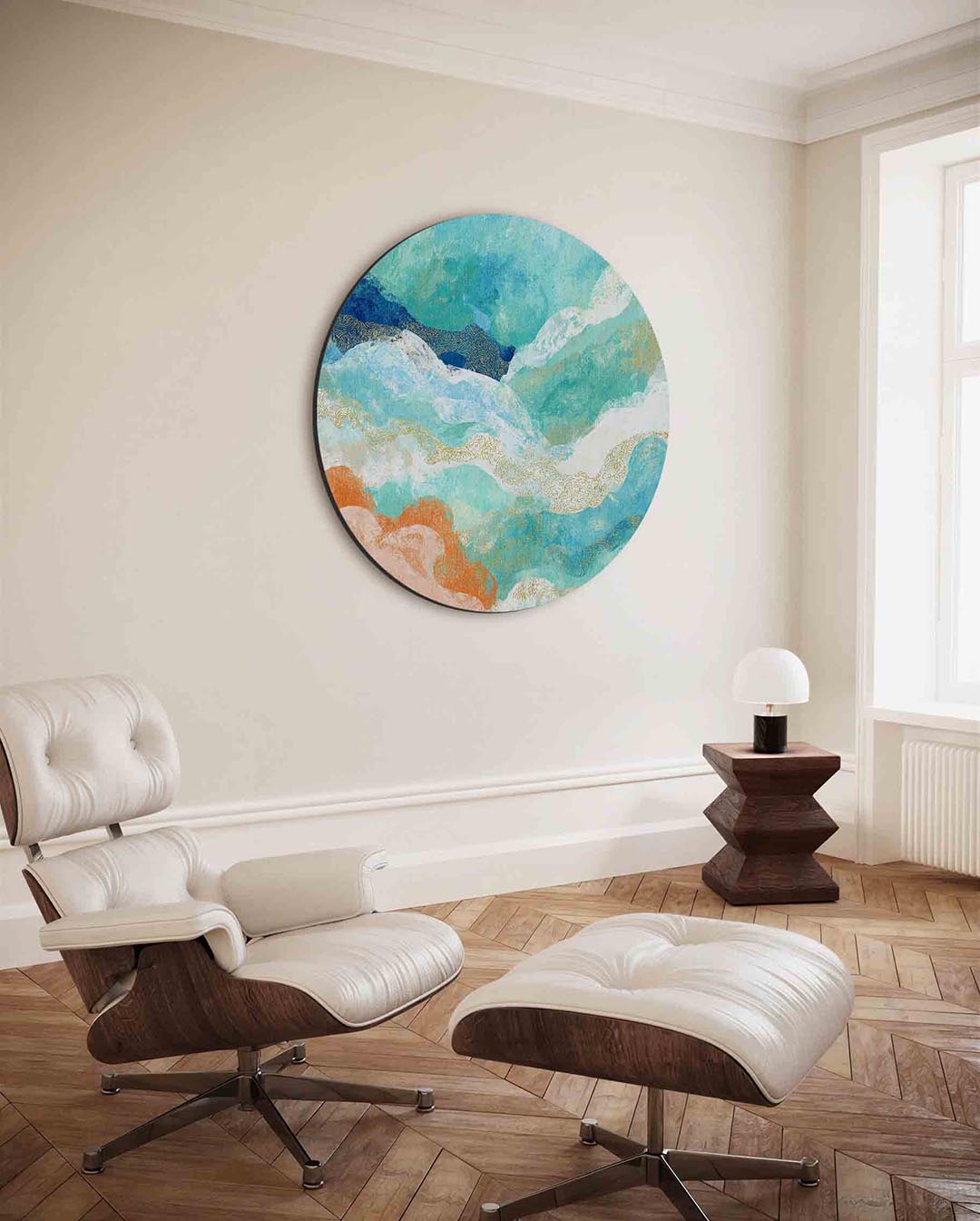 Golvende blauwe Muurcirkel