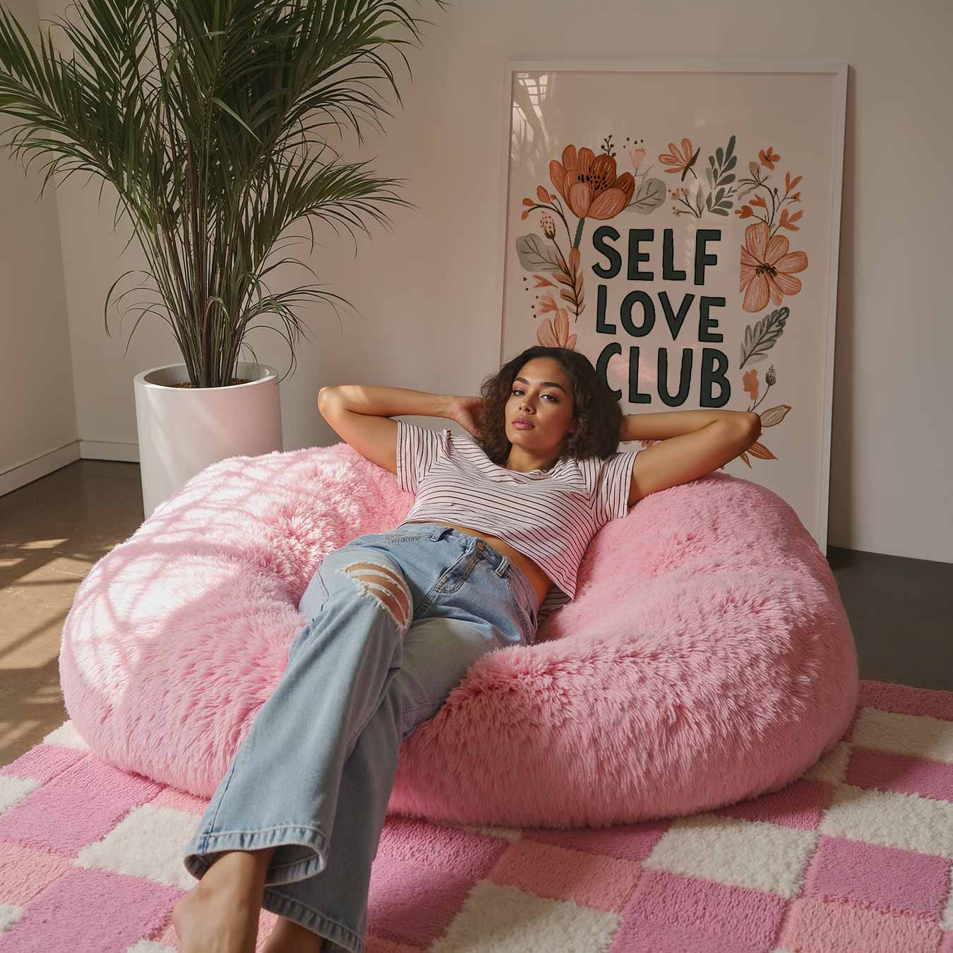 Self Love Club Bloemenposter-WallArtistic