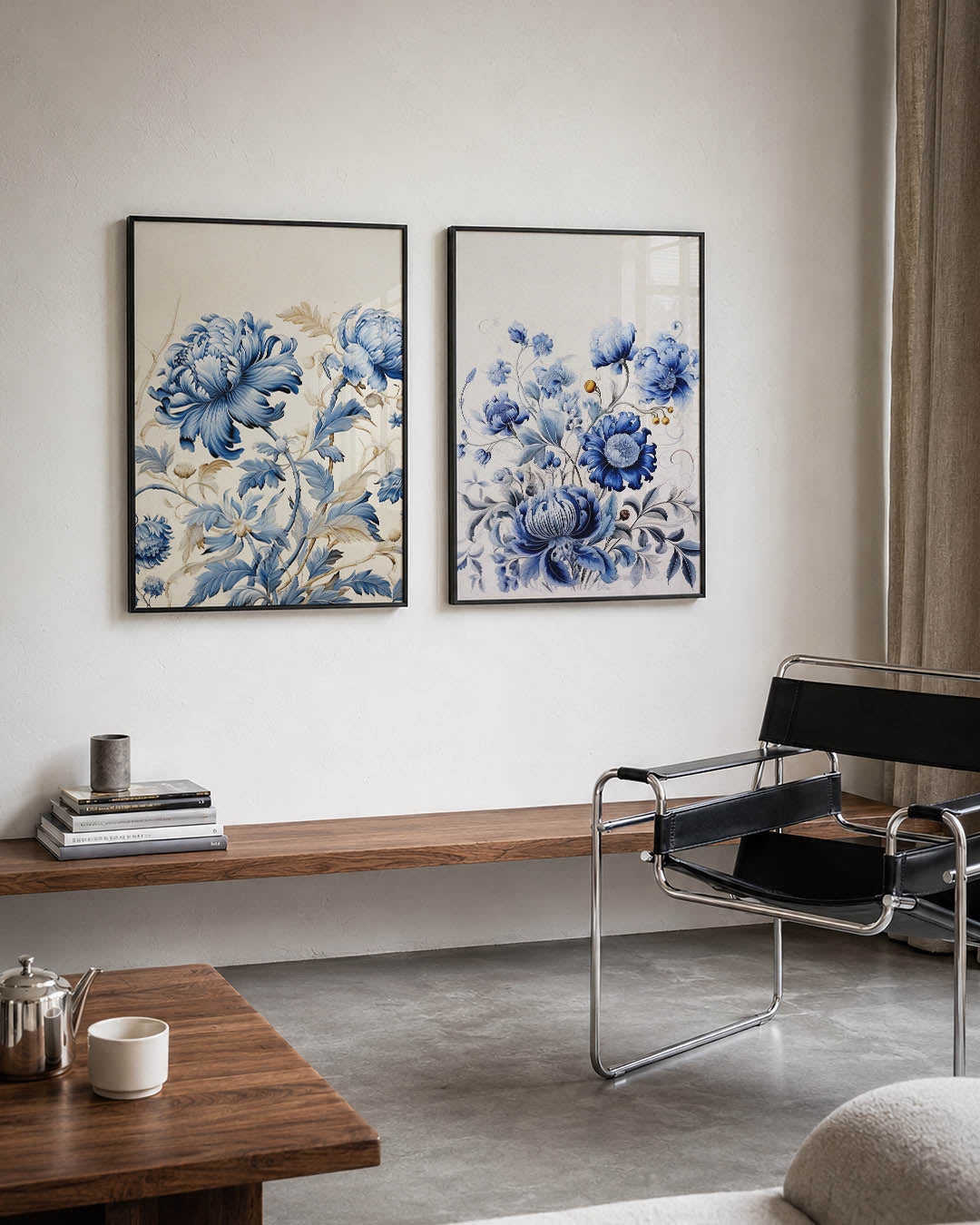 Bloemenpracht in blauw Posterset