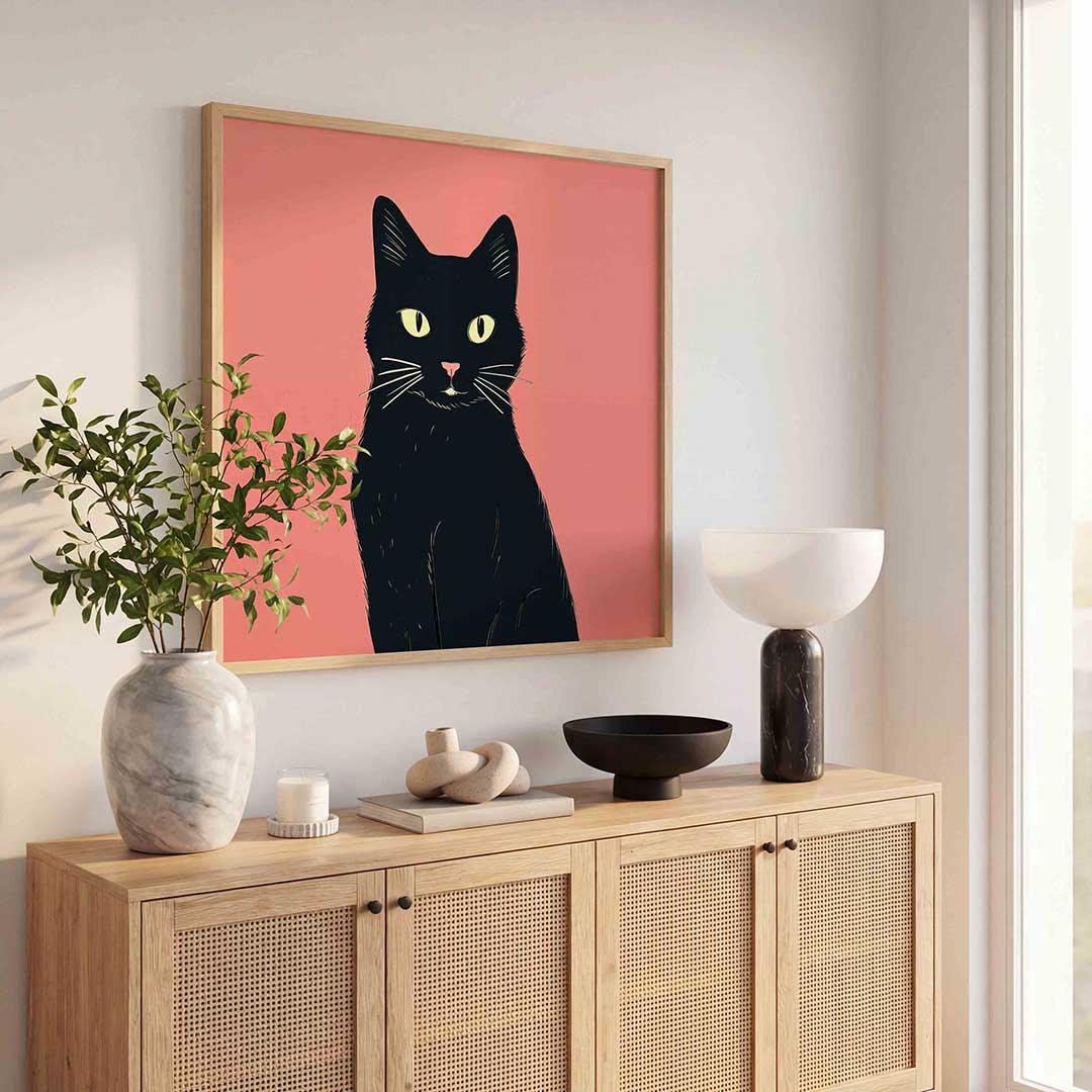 Zwarte kat Poster