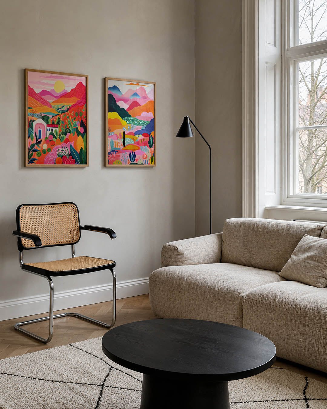 Kleurrijke landschapssymfonie Posterset