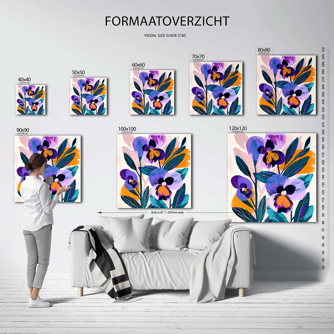 Bloemrijke kleurenexplosie Kunstwerk