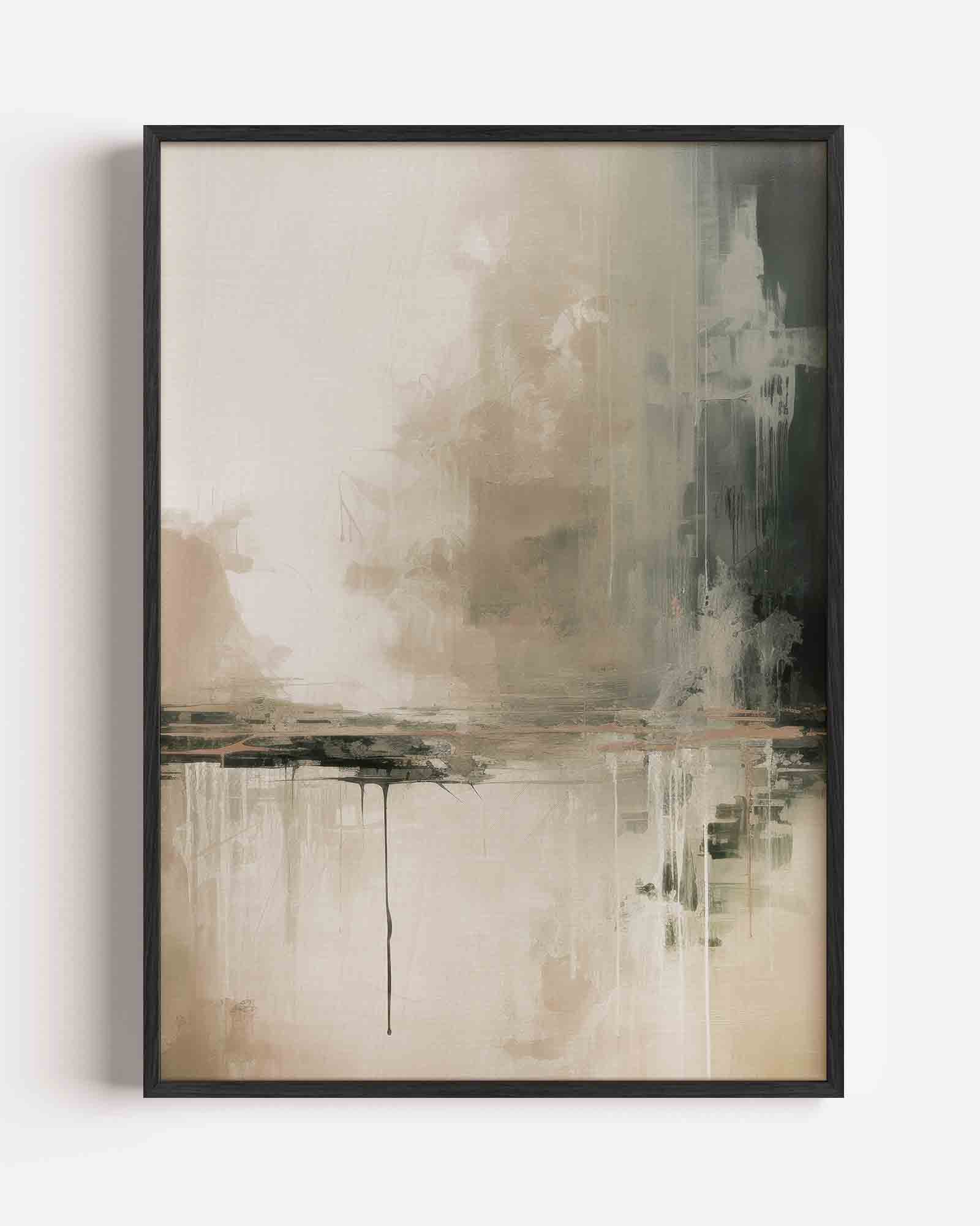 Abstracte beige en grijze Poster